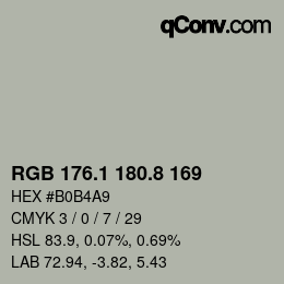 Farbcode: RGB 176.1 180.8 169 | qconv.com