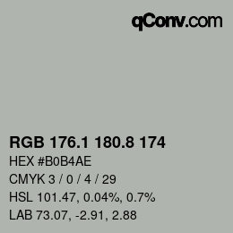 Farbcode: RGB 176.1 180.8 174 | qconv.com