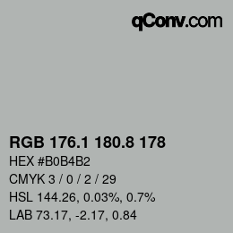 Farbcode: RGB 176.1 180.8 178 | qconv.com
