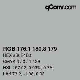 Farbcode: RGB 176.1 180.8 179 | qconv.com