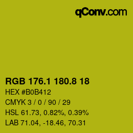カラーコード: RGB 176.1 180.8 18 | qconv.com