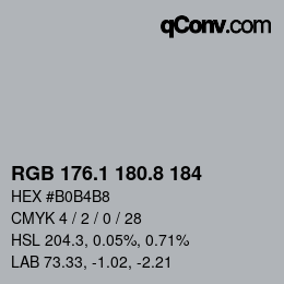 Color code: RGB 176.1 180.8 184 | qconv.com