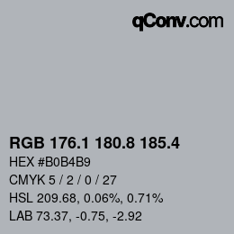 カラーコード: RGB 176.1 180.8 185.4 | qconv.com