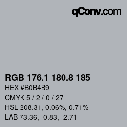 Color code: RGB 176.1 180.8 185 | qconv.com