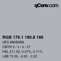 Color code: RGB 176.1 180.8 186 | qconv.com