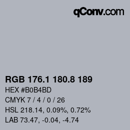Farbcode: RGB 176.1 180.8 189 | qconv.com