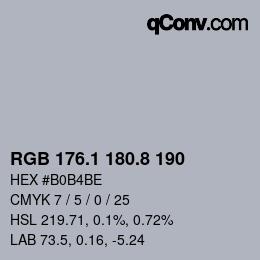 Color code: RGB 176.1 180.8 190 | qconv.com