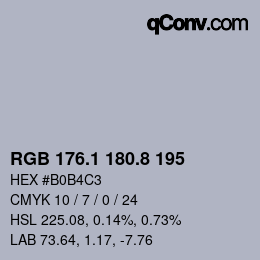 Color code: RGB 176.1 180.8 195 | qconv.com