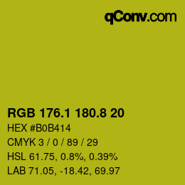 カラーコード: RGB 176.1 180.8 20 | qconv.com