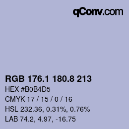 Color code: RGB 176.1 180.8 213 | qconv.com