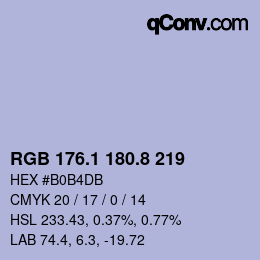 カラーコード: RGB 176.1 180.8 219 | qconv.com