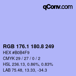 Farbcode: RGB 176.1 180.8 249 | qconv.com