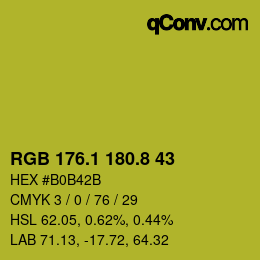 カラーコード: RGB 176.1 180.8 43 | qconv.com