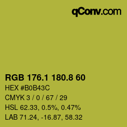 カラーコード: RGB 176.1 180.8 60 | qconv.com