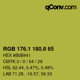 カラーコード: RGB 176.1 180.8 65 | qconv.com
