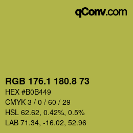 カラーコード: RGB 176.1 180.8 73 | qconv.com