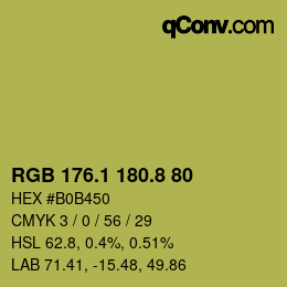 カラーコード: RGB 176.1 180.8 80 | qconv.com