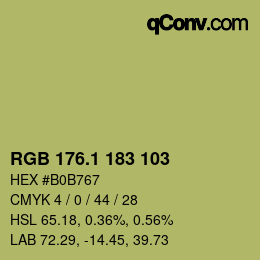 カラーコード: RGB 176.1 183 103 | qconv.com