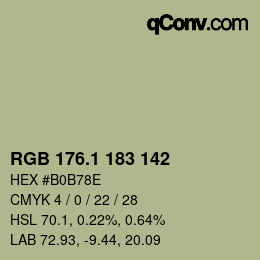 カラーコード: RGB 176.1 183 142 | qconv.com