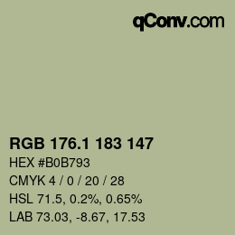 カラーコード: RGB 176.1 183 147 | qconv.com