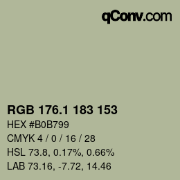 カラーコード: RGB 176.1 183 153 | qconv.com