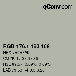 Color code: RGB 176.1 183 169 | qconv.com