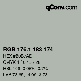 カラーコード: RGB 176.1 183 174 | qconv.com