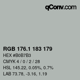 Color code: RGB 176.1 183 179 | qconv.com