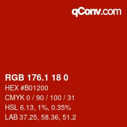 カラーコード: RGB 176.1 18 0 | qconv.com