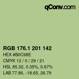 カラーコード: RGB 176.1 201 142 | qconv.com