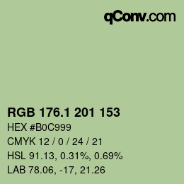 カラーコード: RGB 176.1 201 153 | qconv.com