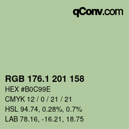 カラーコード: RGB 176.1 201 158 | qconv.com