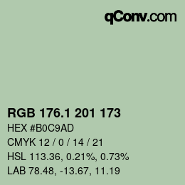 Color code: RGB 176.1 201 173 | qconv.com