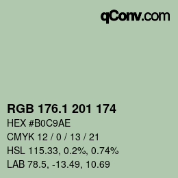 カラーコード: RGB 176.1 201 174 | qconv.com