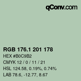 カラーコード: RGB 176.1 201 178 | qconv.com