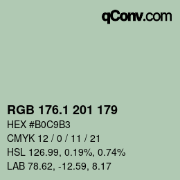 カラーコード: RGB 176.1 201 179 | qconv.com