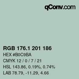 カラーコード: RGB 176.1 201 186 | qconv.com