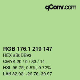 カラーコード: RGB 176.1 219 147 | qconv.com