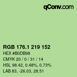 カラーコード: RGB 176.1 219 152 | qconv.com
