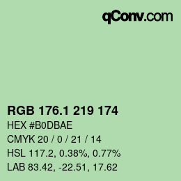 カラーコード: RGB 176.1 219 174 | qconv.com