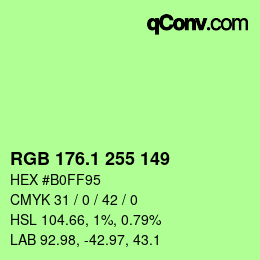 カラーコード: RGB 176.1 255 149 | qconv.com