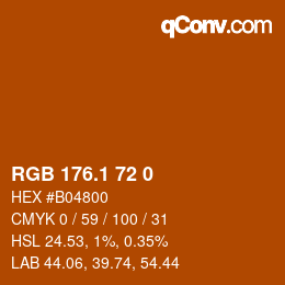 カラーコード: RGB 176.1 72 0 | qconv.com