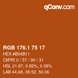 カラーコード: RGB 176.1 75 17 | qconv.com