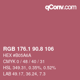 カラーコード: RGB 176.1 90.8 106 | qconv.com