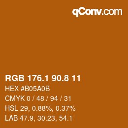 Farbcode: RGB 176.1 90.8 11 | qconv.com