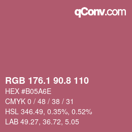 Color code: RGB 176.1 90.8 110 | qconv.com