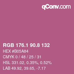 カラーコード: RGB 176.1 90.8 132 | qconv.com
