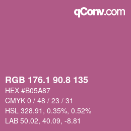 カラーコード: RGB 176.1 90.8 135 | qconv.com