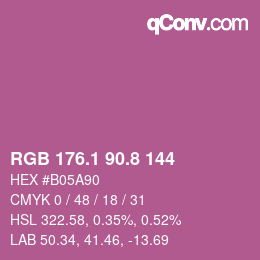 カラーコード: RGB 176.1 90.8 144 | qconv.com