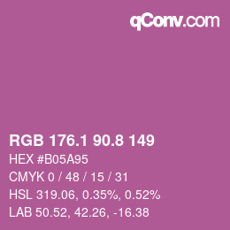 カラーコード: RGB 176.1 90.8 149 | qconv.com
